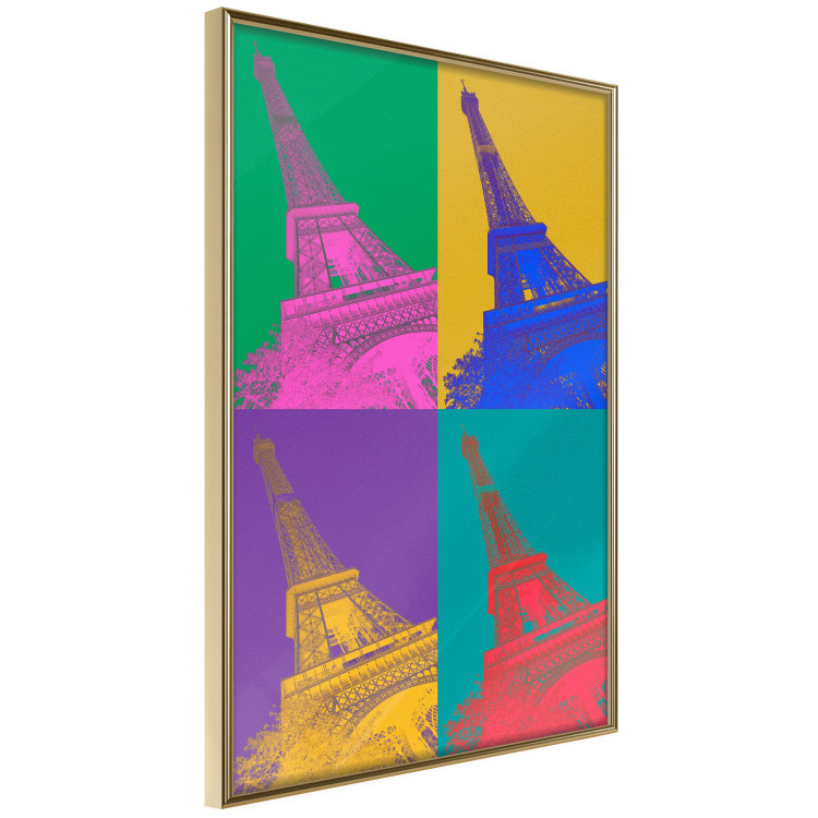 Plakat Kolorowy Paryż - kolaż z wieżami Eiffla w stylu pop-art 144782 additionalImage 6