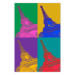 Plakat Kolorowy Paryż - kolaż z wieżami Eiffla w stylu pop-art 144782