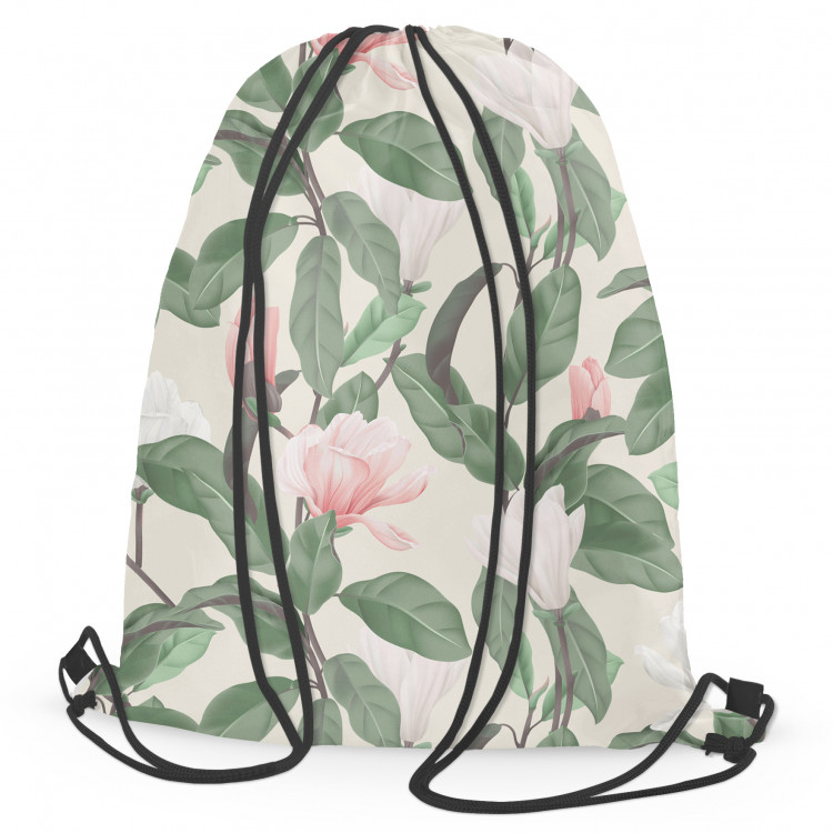 Worek plecak Łagodne magnolie - subtelny wzór roślinny w stylu cottagecore 147382
