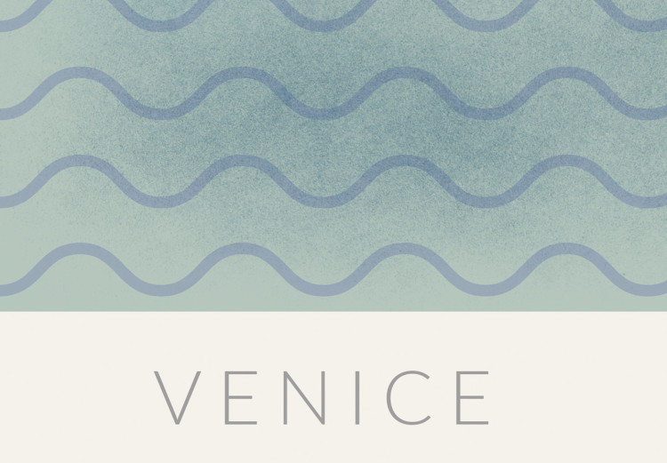 Obraz Wenecja na falach - rysunkowy wizerunek centrum miasta, róż i błękit 134992 additionalImage 4