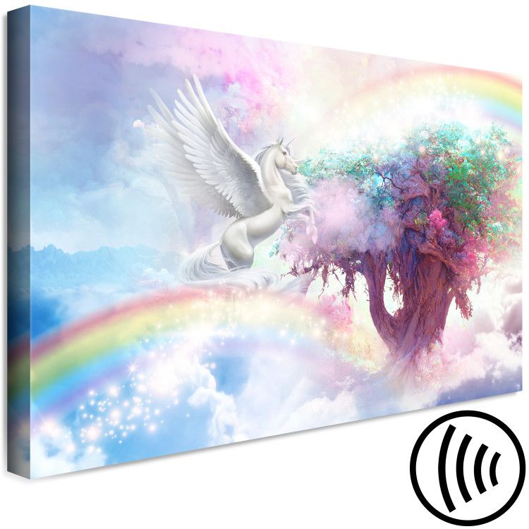 Obraz Jednorożec i magiczne drzewo - bajkowa i tęczowa kraina w chmurach 148792 additionalImage 6