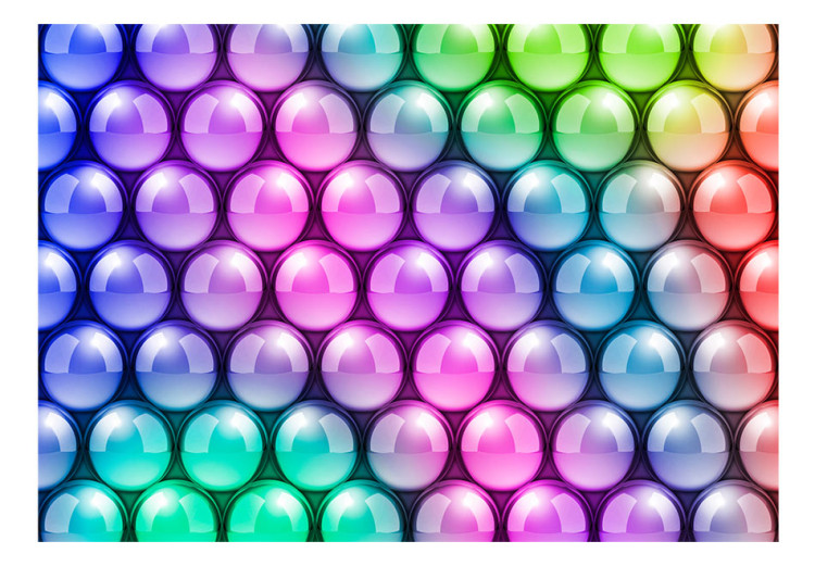 Fototapeta Kuleczki - tło w geometryczne kolorowe kulki w jednolitej kompozycji 62292 additionalImage 1
