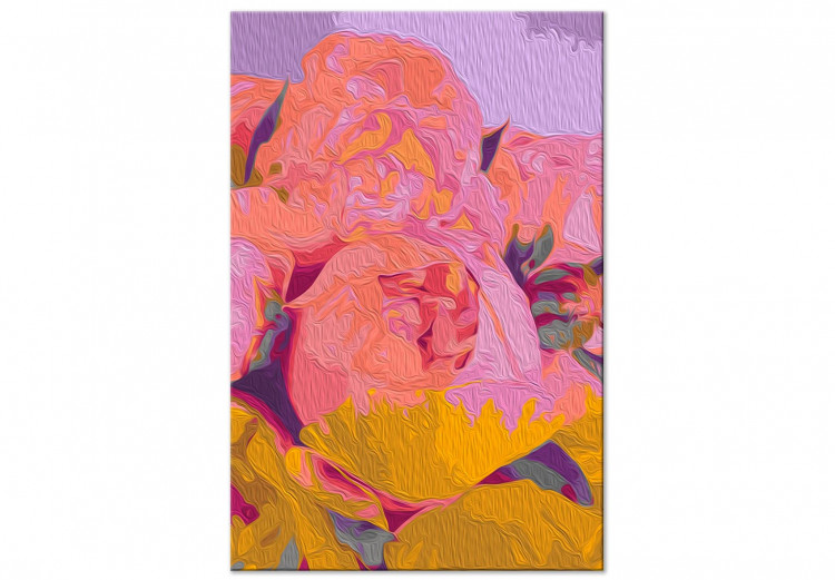 Obraz do malowania po numerach Poziomkowe peonie - duże pąki kwiatów w kolorze różowyum 146213 additionalImage 4