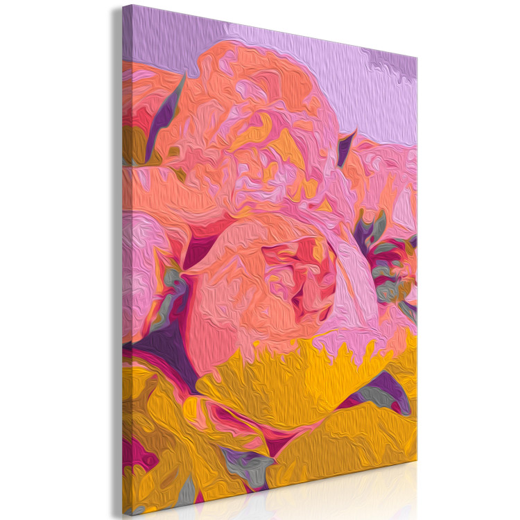 Obraz do malowania po numerach Poziomkowe peonie - duże pąki kwiatów w kolorze różowyum 146213 additionalImage 7
