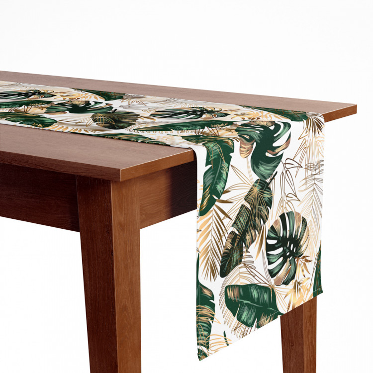 Bieżnik na stół Elegancja liści – kompozycja utrzymana w odcieniach zieleni i złota 147313 additionalImage 5