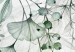 Fototapeta Akwarelowa natura - zielone listki, kwiaty i owoce na jasnym tle 146423 additionalThumb 4