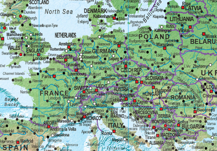 Obraz Podróż z kompasem (1-częściowy) - klasyczna mapa świata na niebiesko 95923 additionalImage 4