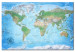 Obraz Podróż z kompasem (1-częściowy) - klasyczna mapa świata na niebiesko 95923