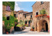 Fototapeta Uliczka w Toskanii - włoskie miasteczko z ceglanymi domami i kwiatami 97323 additionalThumb 1