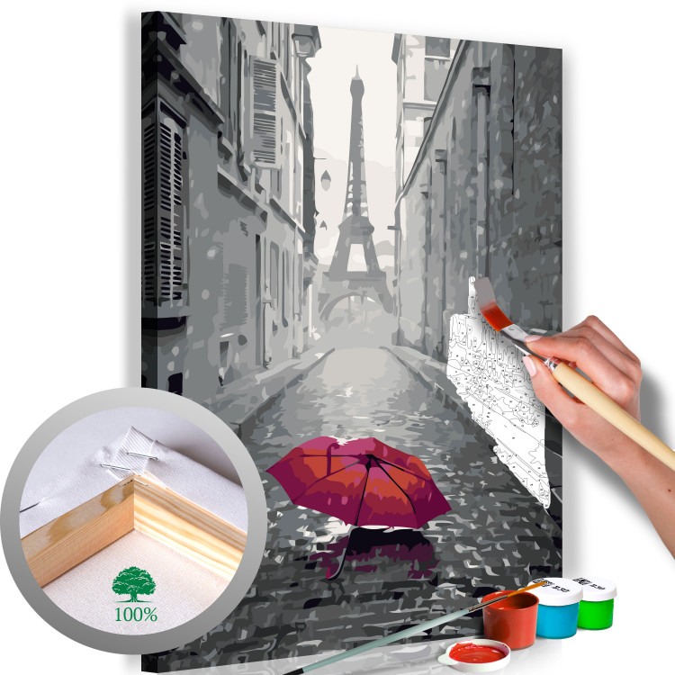 Obraz do malowania po numerach Paryż (Czerwona parasolka) 107333