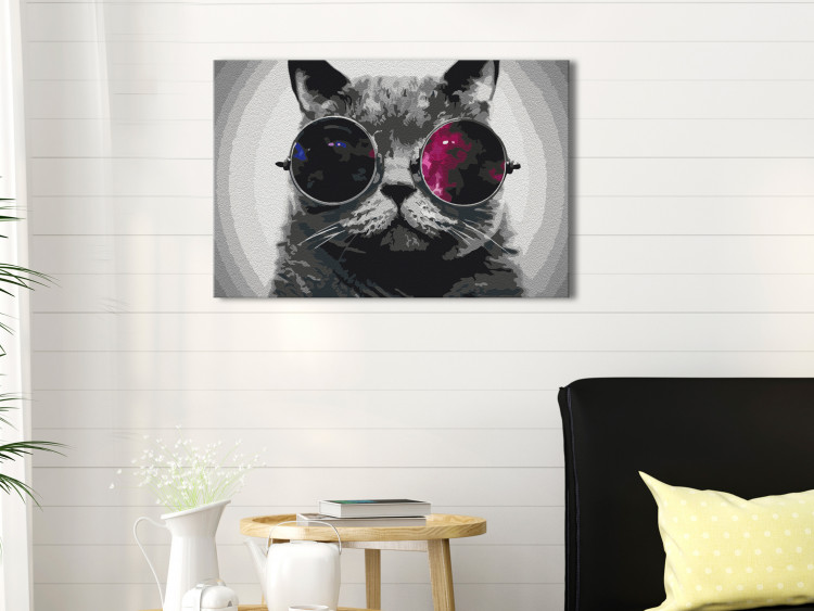 Obraz do malowania po numerach Kot w okularach 132033 additionalImage 2