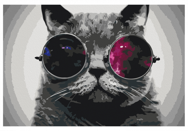 Obraz do malowania po numerach Kot w okularach 132033 additionalImage 7