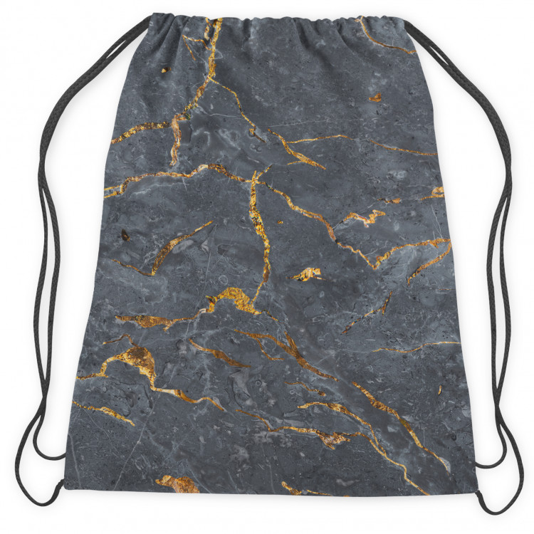 Worek plecak Spękana magma - grafitowy wzór imitujący kamień ze złotymi smugami 147433 additionalImage 2