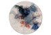 Okrągły obraz Błękitne plamy - malowana abstrakcja tuszem w kolorze ultramaryny 148633