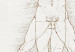 Obraz w kształcie koła Człowiek witruwiański Leonarda da Vinci - rysunek proporcji ciała mężczyzny 148733 additionalThumb 2