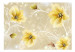 Fototapeta Motyw kwiatowy - żółte kwiaty na beżowym tle z fantazyjnym wzorze 60833 additionalThumb 1