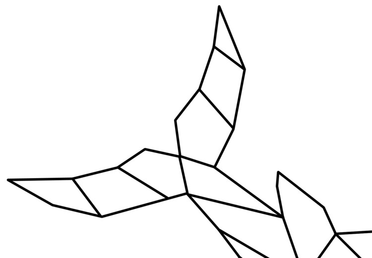 Obraz Czarne kontury płynącego wieloryba - biała, minimalistyczna abstrakcja 128043 additionalImage 5