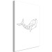 Obraz Czarne kontury płynącego wieloryba - biała, minimalistyczna abstrakcja 128043 additionalThumb 2