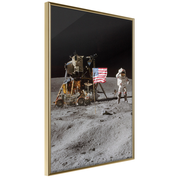 Plakat Lądowanie na Księżycu - zdjęcie statku, astronauty i flagi w kosmosie 146243 additionalImage 7