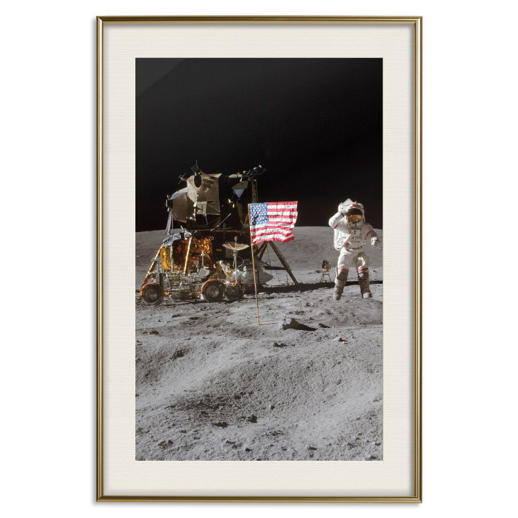 Plakat Lądowanie na Księżycu - zdjęcie statku, astronauty i flagi w kosmosie 146243 additionalImage 27
