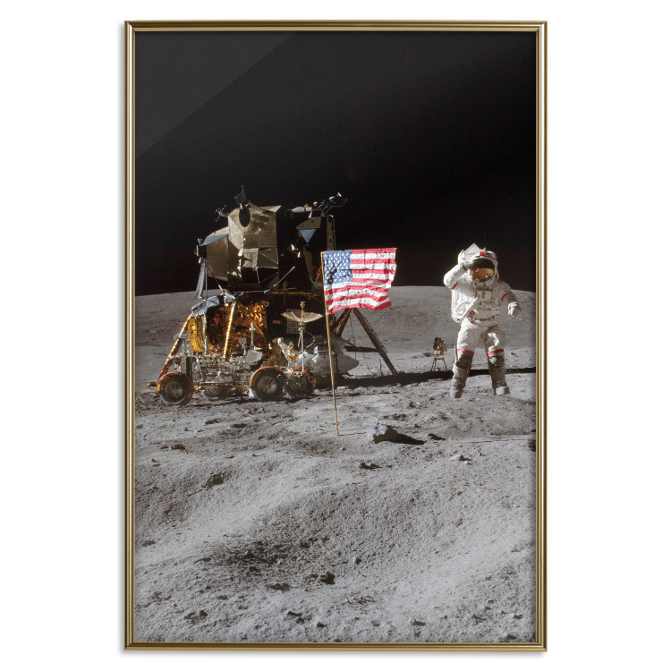 Plakat Lądowanie na Księżycu - zdjęcie statku, astronauty i flagi w kosmosie 146243 additionalImage 21