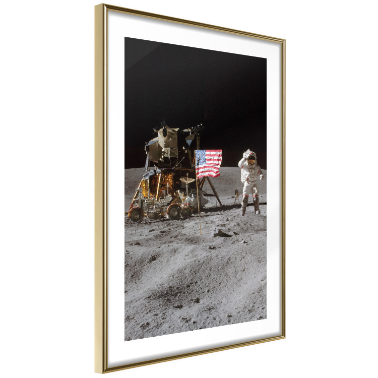 Plakat Lądowanie na Księżycu - zdjęcie statku, astronauty i flagi w kosmosie 146243 additionalImage 8