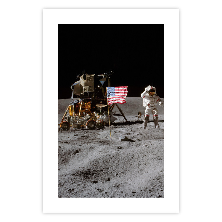 Plakat Lądowanie na Księżycu - zdjęcie statku, astronauty i flagi w kosmosie 146243 additionalImage 17