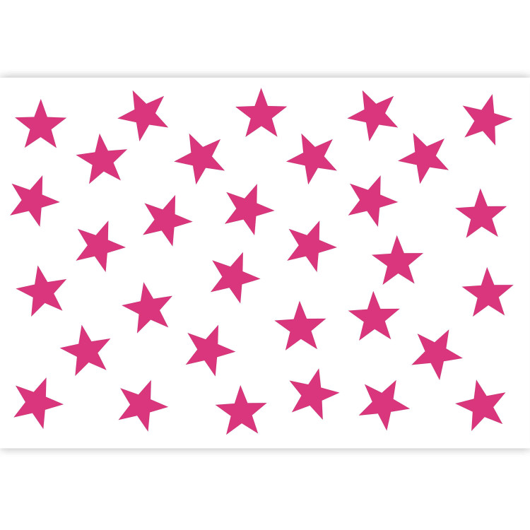 Fototapeta Gwiazdkowe różowe marzenia - figury geometryczne w postaci desenia w różowe gwiazdy na białym tle 90243 additionalImage 3