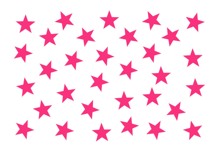 Fototapeta Gwiazdkowe różowe marzenia - figury geometryczne w postaci desenia w różowe gwiazdy na białym tle 90243 additionalImage 1