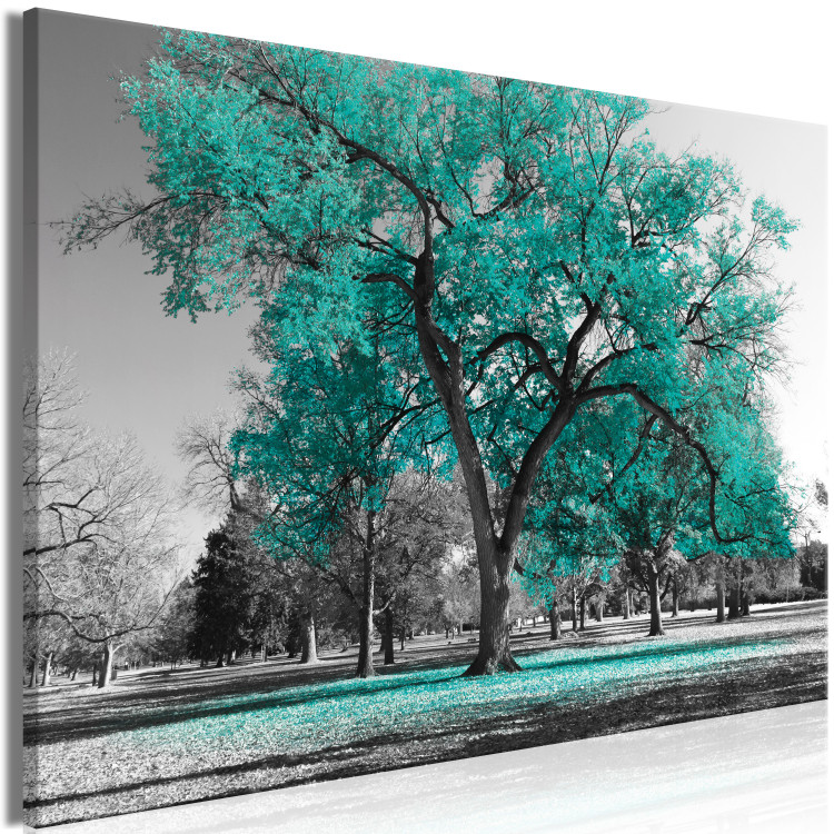 Obraz Jesień w parku (1-częściowy) szeroki turkusowy 122753 additionalImage 2