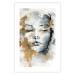 Plakat Portret nieznajomej - twarz kobiety ekspresyjnie malowany w szarościach 144753 additionalThumb 21