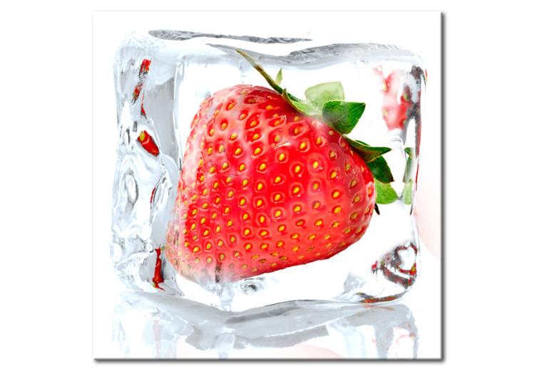 Obraz na szkle Frozen Strawberry [Glass] 92863 additionalImage 2