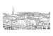 Fototapeta Szkicownik - Paryż czarno-biały szkic francuskiej architektury miasta 59873 additionalThumb 1
