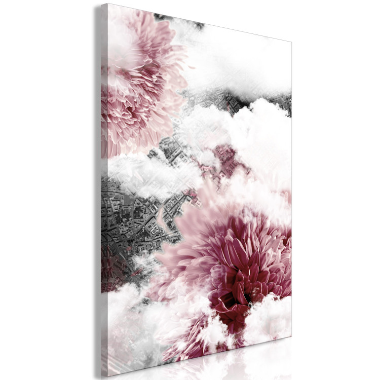 Obraz Daliowe obłoki - przenikające się zdjęcia chmur i różowych kwiatów 122783 additionalImage 2