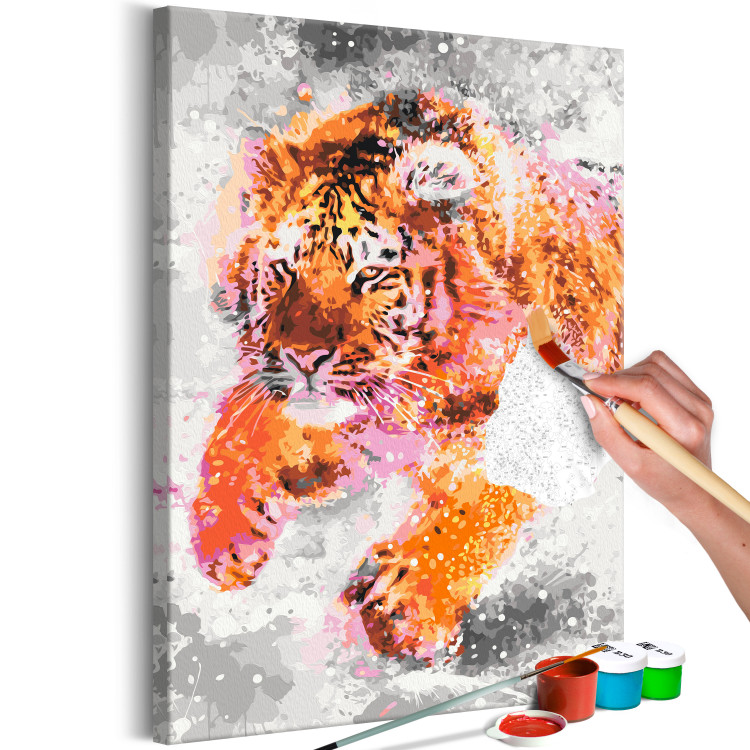 Obraz do malowania po numerach Biegnący tygrys 127483 additionalImage 3