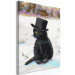 Obraz do malowania po numerach Czarny kotek z melonikiem 138483 additionalThumb 3
