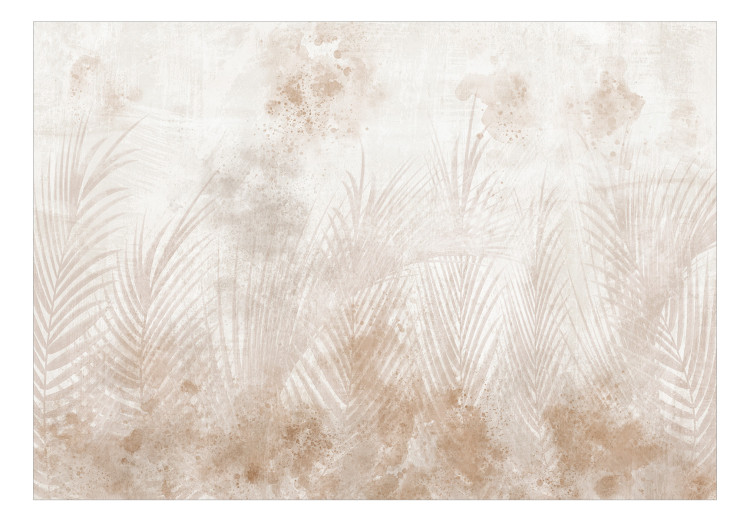 Fototapeta Piaskowy wypoczynek - delikatne liście palmy w kolorze beżowym 145283 additionalImage 1