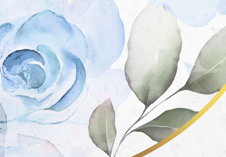 Fototapeta Różane koło - abstrakcja z niebieskimi kwiatami i efektem malowania 143393 additionalImage 3