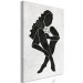 Obraz Siedząca postać kobiety - czarna sylwetka kobiety na szarym tle 134204 additionalThumb 2