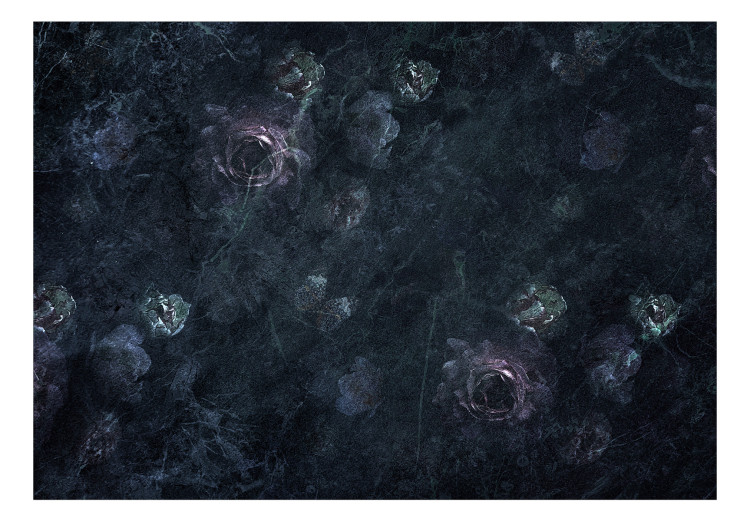 Fototapeta Ciemne róże - kwiaty na artystycznym tle w odcieniach niebieskiego 143524 additionalImage 1
