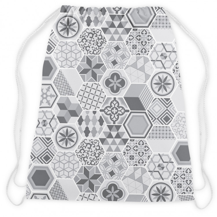 Worek plecak Pomysłowa geometria - sześciany, wielokąty i motywy kwiatowe 147624 additionalImage 2