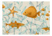 Fototapeta Ryby w oceanie - wodne zwierzęta w otoczeniu roślin na białym tle 143734 additionalThumb 1