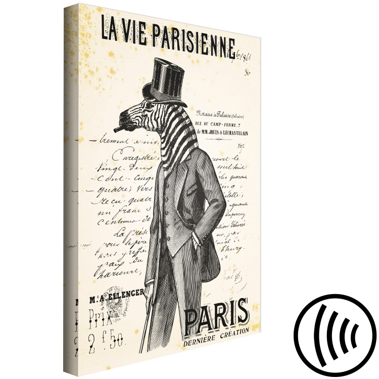 Obraz Paryska elegancja (1-częściowy) - postać zwierzęcia w retro stylu 115144 additionalImage 6