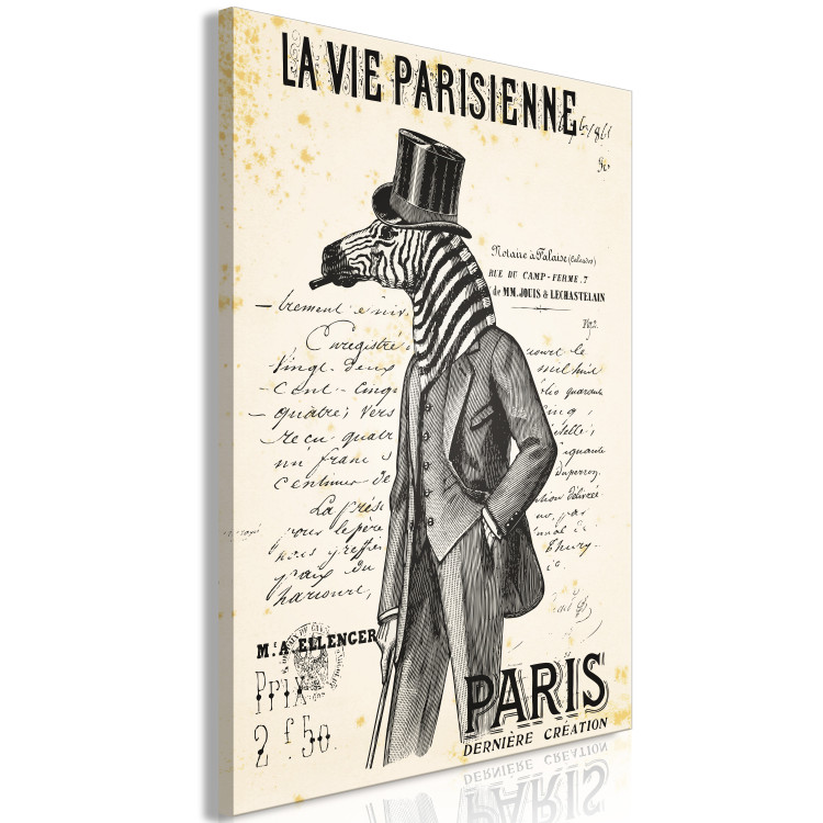 Obraz Paryska elegancja (1-częściowy) - postać zwierzęcia w retro stylu 115144 additionalImage 2