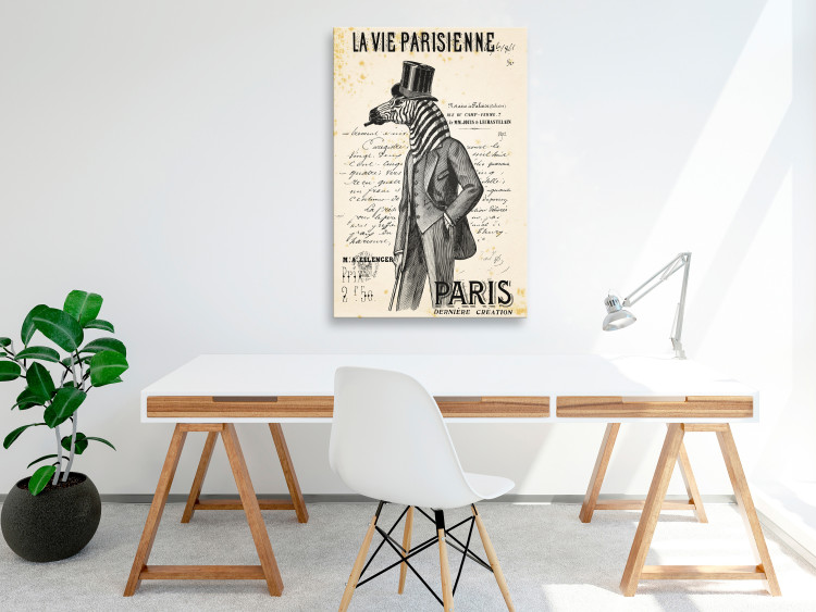 Obraz Paryska elegancja (1-częściowy) - postać zwierzęcia w retro stylu 115144 additionalImage 3