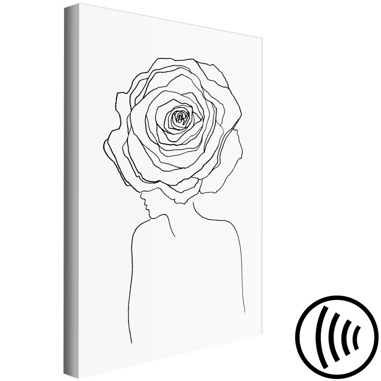 Obraz Róża we włosach - linearna sylwetka kobiety z kwiatkiem 132144 additionalImage 6