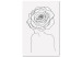 Obraz Róża we włosach - linearna sylwetka kobiety z kwiatkiem 132144