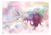 Fototapeta Jednorożec i magiczne drzewo - różowa i tęczowa kraina w chmurach 148544 additionalThumb 1