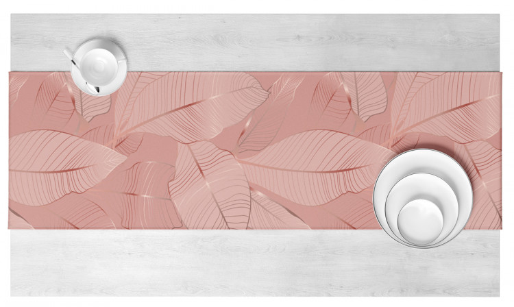 Bieżnik na stół Różowe wino - graficzne liście w odcieniach różu w stylu glamour 147154 additionalImage 2
