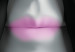 Obraz Różowe usta - czarno-biały portret postaci zasłaniającej oczy 116974 additionalThumb 5